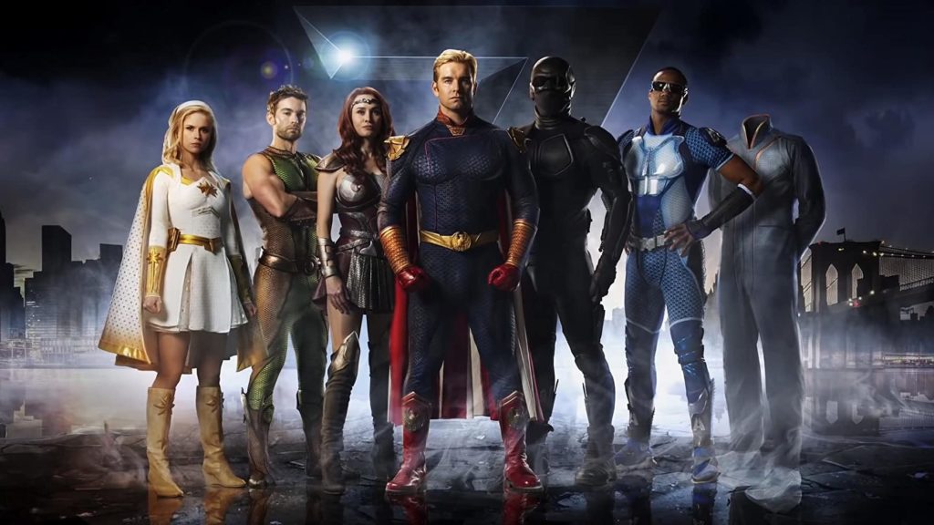 An image of the main seven actors in the series The Boys